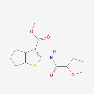 molecular formula C14H17NO4S B12164325 methyl 2-(oxolane-2-amido)-4H,5H,6H-cyclopenta[b]thiophene-3-carboxylate 