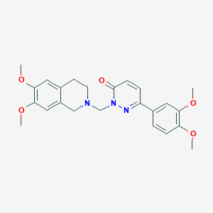 molecular formula C24H27N3O5 B12164332 2-[(6,7-dimethoxy-3,4-dihydroisoquinolin-2(1H)-yl)methyl]-6-(3,4-dimethoxyphenyl)pyridazin-3(2H)-one 