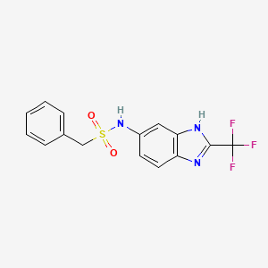 molecular formula C15H12F3N3O2S B12164353 1-phenyl-N-[2-(trifluoromethyl)-1H-benzimidazol-5-yl]methanesulfonamide 