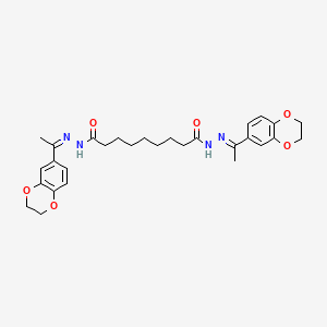 molecular formula C29H36N4O6 B12164361 N'~1~-[(1E)-1-(2,3-dihydro-1,4-benzodioxin-6-yl)ethylidene]-N'~9~-[(1Z)-1-(2,3-dihydro-1,4-benzodioxin-6-yl)ethylidene]nonanedihydrazide 