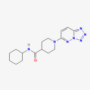 molecular formula C16H23N7O B12164363 N-cyclohexyl-1-(tetrazolo[1,5-b]pyridazin-6-yl)piperidine-4-carboxamide 