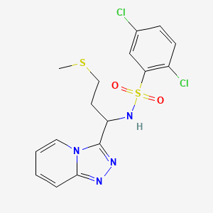 molecular formula C16H16Cl2N4O2S2 B12164375 2,5-dichloro-N-[3-(methylsulfanyl)-1-([1,2,4]triazolo[4,3-a]pyridin-3-yl)propyl]benzenesulfonamide 