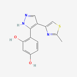 molecular formula C13H11N3O2S B12164422 4-[4-(2-Methyl-thiazol-4-yl)-1H-pyrazol-3-yl]-benzene-1,3-diol 