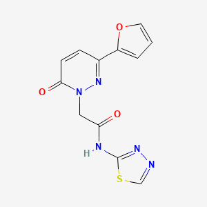 molecular formula C12H9N5O3S B12164445 2-(3-(furan-2-yl)-6-oxopyridazin-1(6H)-yl)-N-(1,3,4-thiadiazol-2-yl)acetamide 