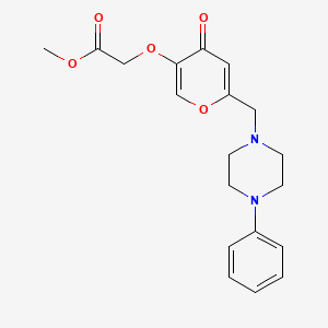 molecular formula C19H22N2O5 B12164447 methyl ({4-oxo-6-[(4-phenylpiperazin-1-yl)methyl]-4H-pyran-3-yl}oxy)acetate 