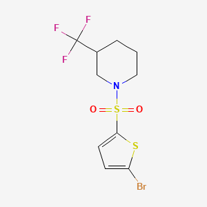 molecular formula C10H11BrF3NO2S2 B12164465 5-Bromo-2-{[3-(trifluoromethyl)piperidyl]sulfonyl}thiophene 