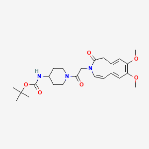 molecular formula C24H33N3O6 B12164471 tert-butyl {1-[(7,8-dimethoxy-2-oxo-1,2-dihydro-3H-3-benzazepin-3-yl)acetyl]piperidin-4-yl}carbamate 