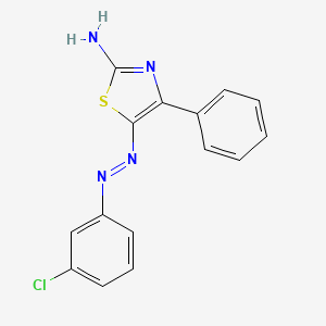 molecular formula C15H11ClN4S B12164486 (5Z)-5-[2-(3-Chlorophenyl)hydrazinylidene]-4-phenyl-1,3-thiazol-2(5H)-imine CAS No. 26179-15-7