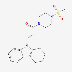 molecular formula C20H27N3O3S B12164496 1-[4-(methylsulfonyl)piperazin-1-yl]-3-(1,2,3,4-tetrahydro-9H-carbazol-9-yl)propan-1-one 