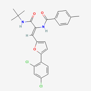 molecular formula C25H24Cl2N2O3 B12164498 N-{(1Z)-3-(tert-butylamino)-1-[5-(2,4-dichlorophenyl)furan-2-yl]-3-oxoprop-1-en-2-yl}-4-methylbenzamide 