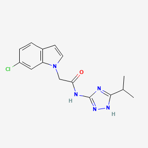 molecular formula C15H16ClN5O B12164577 2-(6-chloro-1H-indol-1-yl)-N-[3-(propan-2-yl)-1H-1,2,4-triazol-5-yl]acetamide 