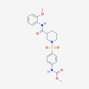 molecular formula C21H25N3O6S B12164646 methyl N-[4-({3-[(2-methoxyphenyl)carbamoyl]piperidin-1-yl}sulfonyl)phenyl]carbamate 