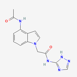 molecular formula C14H14N6O2 B12164694 2-[4-(acetylamino)-1H-indol-1-yl]-N-(4H-1,2,4-triazol-3-yl)acetamide 