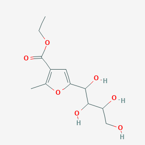 molecular formula C12H18O7 B1216471 1,4-Anhydro-2,3-dideoxy-2-(ethoxycarbonyl)-1-methylocta-1,3-dienitol CAS No. 3351-43-7