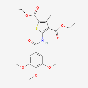 molecular formula C21H25NO8S B12164737 Diethyl 3-methyl-5-(3,4,5-trimethoxybenzamido)thiophene-2,4-dicarboxylate 