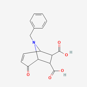 molecular formula C16H15NO5 B1216474 8-Benzyl-4-oxo-8-azabicyclo[3.2.1]oct-2-ene-6,7-dicarboxylic acid 