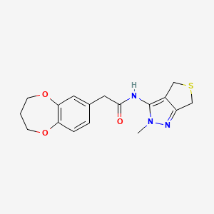 molecular formula C17H19N3O3S B12164776 2-(3,4-dihydro-2H-1,5-benzodioxepin-7-yl)-N-(2-methyl-2,6-dihydro-4H-thieno[3,4-c]pyrazol-3-yl)acetamide 