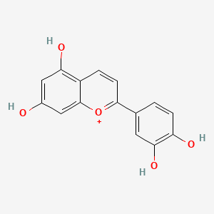 molecular formula C15H11O5+ B1216485 Luteolinidin CAS No. 16975-93-2