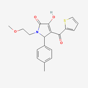 molecular formula C19H19NO4S B12164879 (4E)-4-[hydroxy(thiophen-2-yl)methylidene]-1-(2-methoxyethyl)-5-(4-methylphenyl)pyrrolidine-2,3-dione 