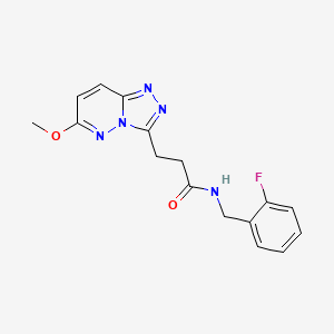 molecular formula C16H16FN5O2 B12164893 N-(2-fluorobenzyl)-3-(6-methoxy-[1,2,4]triazolo[4,3-b]pyridazin-3-yl)propanamide 