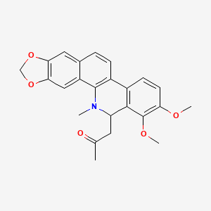 molecular formula C24H23NO5 B1216491 (+/-)-6-Acetonyldihydrochelerythrine 