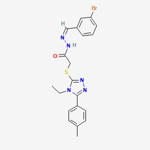 molecular formula C20H20BrN5OS B12164910 N-[(E)-(3-bromophenyl)methylideneamino]-2-[[4-ethyl-5-(4-methylphenyl)-1,2,4-triazol-3-yl]sulfanyl]acetamide 