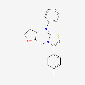 molecular formula C21H22N2OS B12164916 N-[(2Z)-4-(4-methylphenyl)-3-(tetrahydrofuran-2-ylmethyl)-1,3-thiazol-2(3H)-ylidene]aniline 