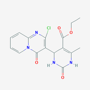 molecular formula C16H15ClN4O4 B12164933 ethyl 4-(2-chloro-4-oxo-4H-pyrido[1,2-a]pyrimidin-3-yl)-6-methyl-2-oxo-1,2,3,4-tetrahydropyrimidine-5-carboxylate 