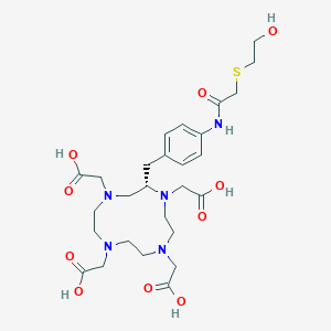 molecular formula C27H41N5O10S B1216495 (S)-2-(4-(2-(2-Hydroxyethylthio)-acetamido)-benzyl)-1,4,7,10-tetraazacyclododecane-N,N',N'',N'''-tetraacetate 