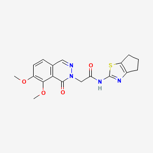 molecular formula C18H18N4O4S B12164963 2-(7,8-dimethoxy-1-oxophthalazin-2(1H)-yl)-N-[(2E)-3,4,5,6-tetrahydro-2H-cyclopenta[d][1,3]thiazol-2-ylidene]acetamide 