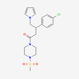 molecular formula C19H24ClN3O3S B12165014 3-(4-chlorophenyl)-1-[4-(methylsulfonyl)piperazin-1-yl]-4-(1H-pyrrol-1-yl)butan-1-one 
