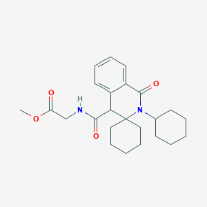 molecular formula C24H32N2O4 B12165029 methyl 2-(2'-cyclohexyl-1'-oxo-2',4'-dihydro-1'H-spiro[cyclohexane-1,3'-isoquinolin]-4'-ylcarboxamido)acetate 