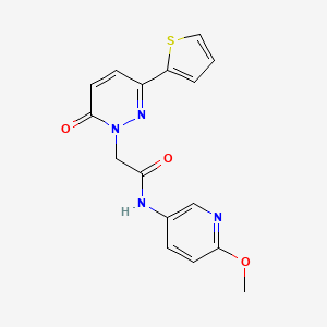 molecular formula C16H14N4O3S B12165044 N-(6-methoxypyridin-3-yl)-2-(6-oxo-3-(thiophen-2-yl)pyridazin-1(6H)-yl)acetamide 