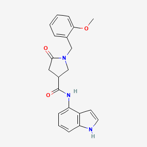 molecular formula C21H21N3O3 B12165049 N-(1H-indol-4-yl)-1-(2-methoxybenzyl)-5-oxopyrrolidine-3-carboxamide 
