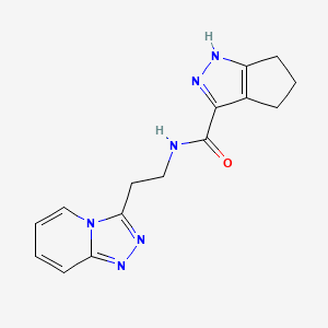 molecular formula C15H16N6O B12165055 N-[2-([1,2,4]triazolo[4,3-a]pyridin-3-yl)ethyl]-2,4,5,6-tetrahydrocyclopenta[c]pyrazole-3-carboxamide 
