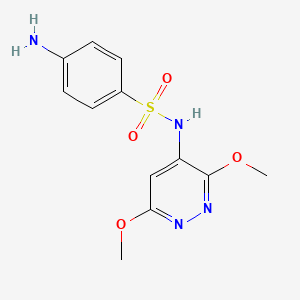 molecular formula C12H14N4O4S B1216506 3,6-Dimethoxy-4-sulfanilamidopyridazine CAS No. 1230-33-7