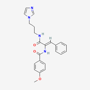 molecular formula C23H24N4O3 B12165068 N-[1-(3-Imidazol-1-yl-propylcarbamoyl)-2-phenyl-vinyl]-4-methoxy-benzamide 
