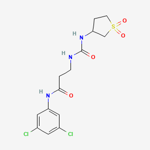 molecular formula C14H17Cl2N3O4S B12165090 N-(3,5-dichlorophenyl)-N~3~-[(1,1-dioxidotetrahydrothiophen-3-yl)carbamoyl]-beta-alaninamide 