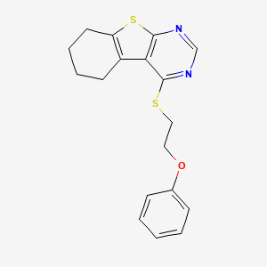 molecular formula C18H18N2OS2 B12165128 4-[(2-Phenoxyethyl)sulfanyl]-5,6,7,8-tetrahydro[1]benzothieno[2,3-d]pyrimidine 