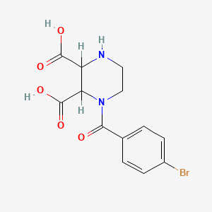 molecular formula C13H13BrN2O5 B1216513 1-(4-Bromobenzoyl)piperazine-2,3-dicarboxylic acid CAS No. 94856-92-5