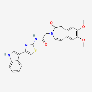 molecular formula C25H22N4O4S B12165135 N-(4-(1H-indol-3-yl)thiazol-2-yl)-2-(7,8-dimethoxy-2-oxo-1H-benzo[d]azepin-3(2H)-yl)acetamide 