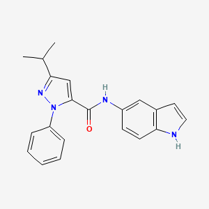 molecular formula C21H20N4O B12165143 N-(1H-indol-5-yl)-1-phenyl-3-(propan-2-yl)-1H-pyrazole-5-carboxamide 