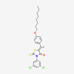 molecular formula C24H25Cl2NO2S2 B12165155 (5Z)-3-(3,5-dichlorophenyl)-5-[4-(octyloxy)benzylidene]-2-thioxo-1,3-thiazolidin-4-one 