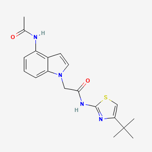 molecular formula C19H22N4O2S B12165167 2-(4-acetamido-1H-indol-1-yl)-N-(4-(tert-butyl)thiazol-2-yl)acetamide 