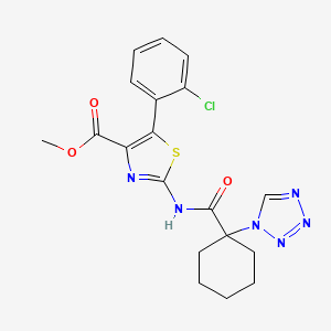 molecular formula C19H19ClN6O3S B12165202 methyl 5-(2-chlorophenyl)-2-({[1-(1H-tetrazol-1-yl)cyclohexyl]carbonyl}amino)-1,3-thiazole-4-carboxylate 