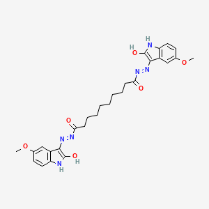 molecular formula C28H32N6O6 B12165208 N'~1~,N'~10~-bis[(3Z)-5-methoxy-2-oxo-1,2-dihydro-3H-indol-3-ylidene]decanedihydrazide 
