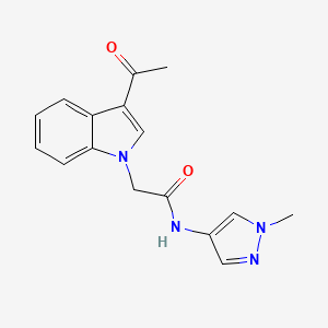 molecular formula C16H16N4O2 B12165233 2-(3-acetyl-1H-indol-1-yl)-N-(1-methyl-1H-pyrazol-4-yl)acetamide 