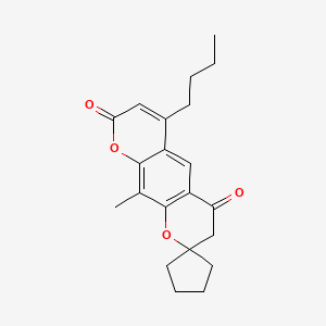 molecular formula C21H24O4 B12165265 6'-butyl-10'-methyl-8'H-spiro[cyclopentane-1,2'-pyrano[3,2-g]chromene]-4',8'(3'H)-dione 