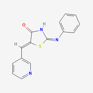 molecular formula C15H11N3OS B12165281 (5Z)-2-anilino-5-(pyridin-3-ylmethylidene)-1,3-thiazol-4-one CAS No. 331653-96-4