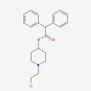 molecular formula C21H24ClNO2 B1216532 N-(2-Chloroethyl)-4-piperidinyl diphenylacetate CAS No. 130817-71-9